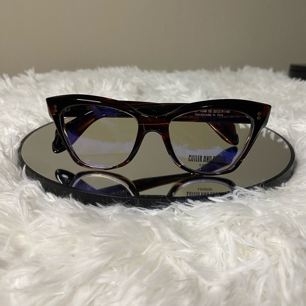 Cutler And Gross Eyeglasses/ Model #: 9288/ Brown Marble Tinted Frames